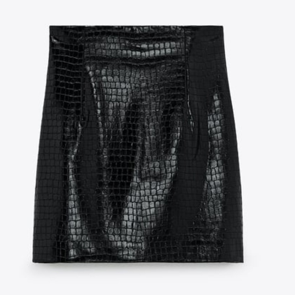 Zara Croc Skin Mini Skirt